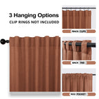 Terracotta Curtains Panels 63 Inch Length For Back Tab Semi Sheer, Linen Woven Textured Drapes Rod Pocket 2 Panels Set,Burnt Orange Boho Farmhouse Rust Curtain For Bedroom/Living Room/Kids Room