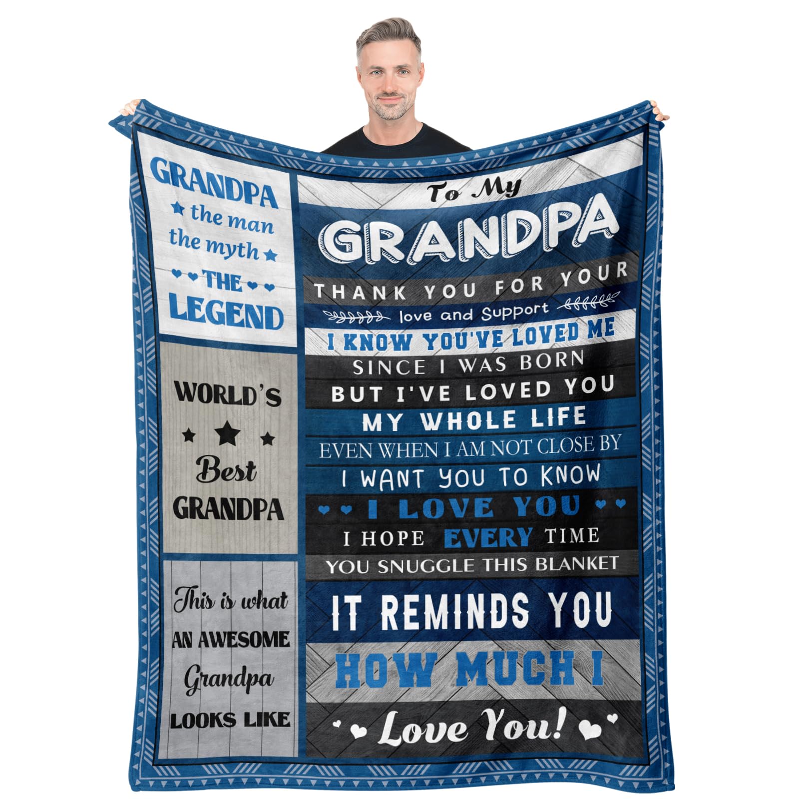 Fathers Day Grandpa Gifts Blanket, Gifts For Grandpa, Best Grandpa Gifts, Grandpa Birthday Gifts From Grandchildren, Anniversary