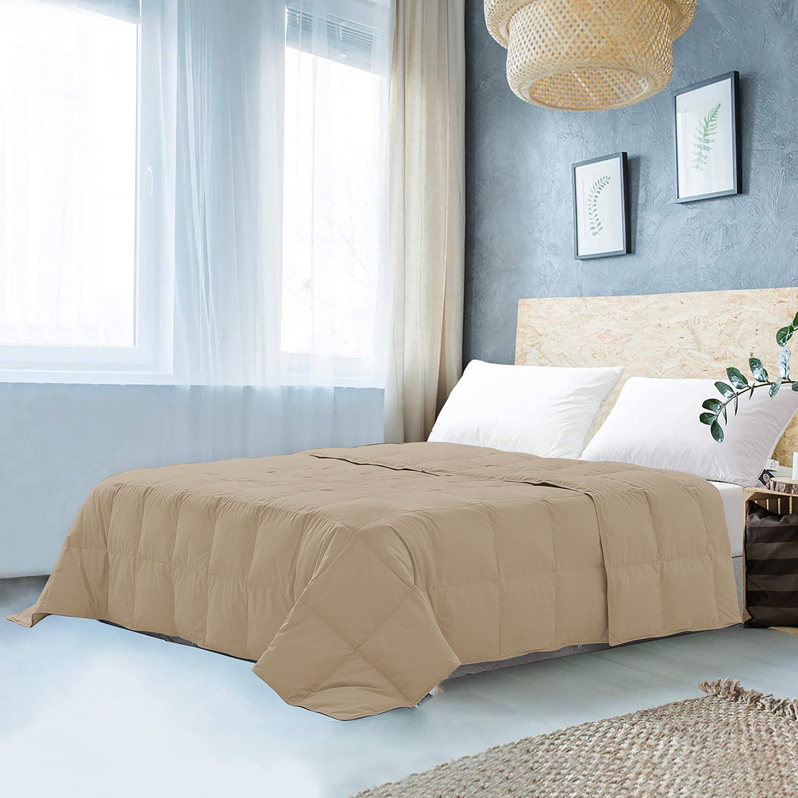 Edmund Microfiber 250 Gsm All Season Comforter (60 X 90 Inches/152Cm X 228Cm) Comforter/Blanket/Quilt/Rajai  Single Bed|Beige