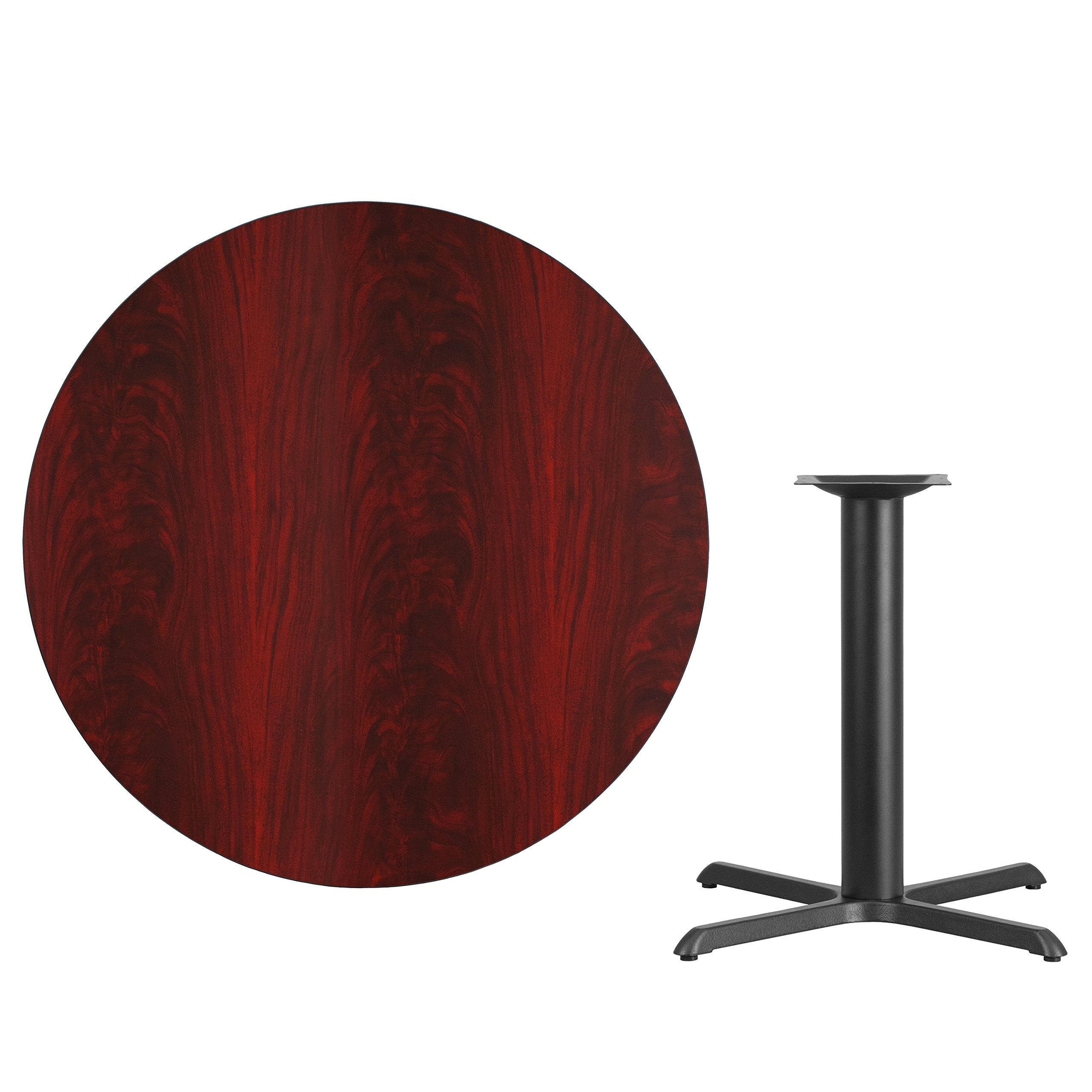 Flash Furniture 42'' Round Mahogany Laminate Table Top with 33'' x 33'' Table Height Base