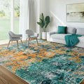 AUKOW Area Rug for Living Room: 9x12 Washable Neutral Abstract Rug for Bedroom Modern Soft Dining Room Rug No Slip Low Pile Carp