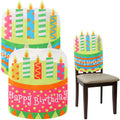 Tegeme Birthday Chair Cover 2 Pieces Kids Chair Cover Classroom Seat Decorations for Party Home School Office(Pink,Blue)