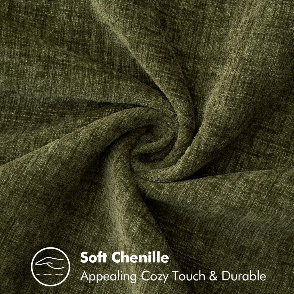 Miulee Pack Of 2 Couch Throw Pillow Covers 20X20 Inch Olive Green Farmhouse Decorative Pillow Covers With Stitched Edge Soft Chenille Solid Dyed Spring Pillow Covers For Sofa Bed Living Room