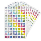 Yeachlaing 0.5 Inch Shiny Happy Face Stickers,Circle Dots Labels Reward Stickers Teachers Stickers(Multicolored)