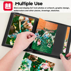Aevdor 5x7 Photo Album - Holds 64 Photos, Black Inner Pages, Strong Elastic Band, Small Size, Plastic Material