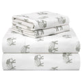 Pointehaven 180 Gsm Velvet Feel Luxury 100% Cotton Printed Flannel Sheet Set, Cal King, Elephant - Warm & Cozy - Pre-Shrunk -Dee