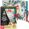 Arteza Advent Calendar 2023 (Fine Art, 24 Days) Art Supplies Holiday Gift for Adults, Includes Acrylic, Oil, Gouache Watercolor 