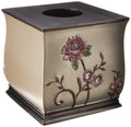 Popular Bath Tissue Box, Larrisa Collection, Rose Design , Brown