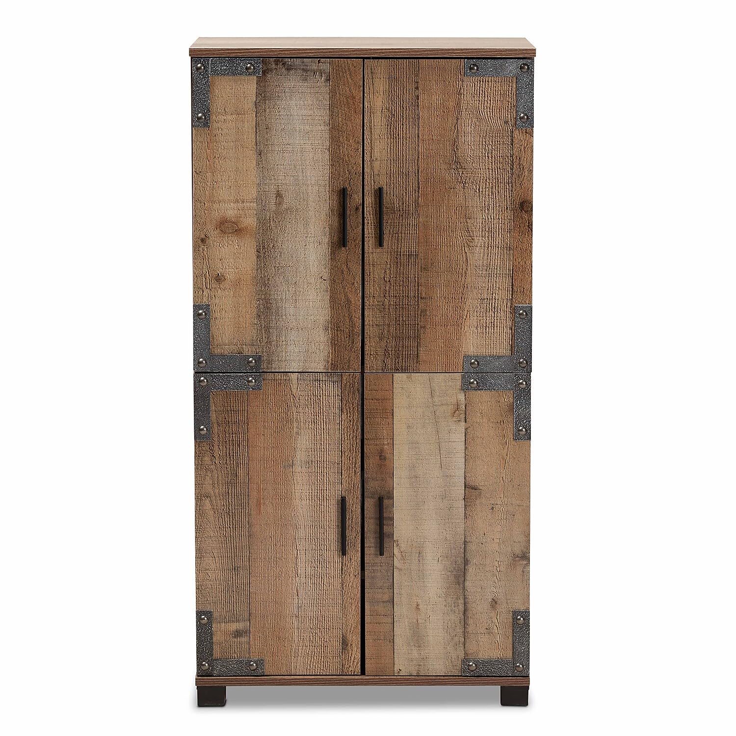 Baxton Studio Rustic Shoe Cabinet with Brown ID-SC003-Yosemile Oak-Shoe Rack