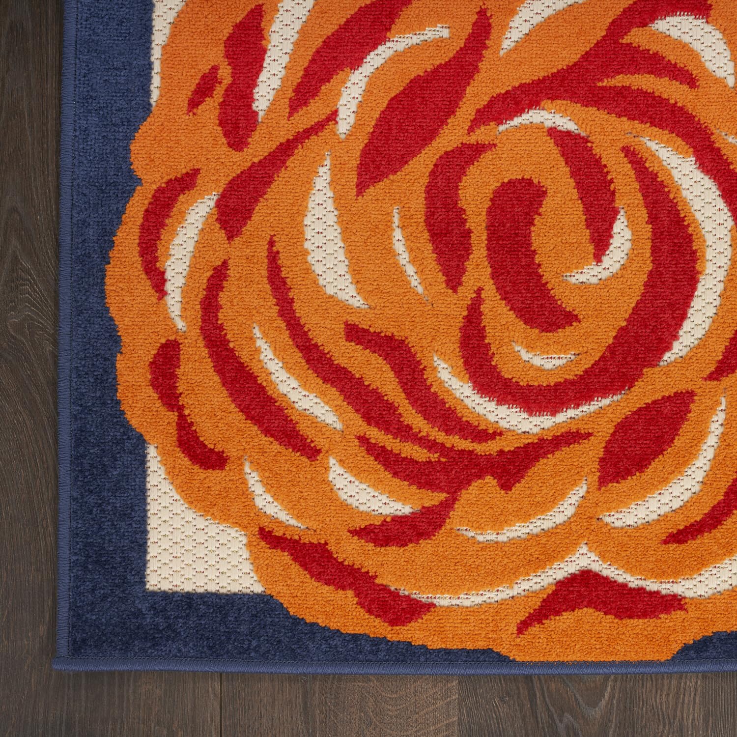 Nourison Aloha Indoor/Outdoor Modern Multicolor 7'10' X 10'6' Area Rug, Easy Cleaning, Non Shedding, Bed Room, Living Room, Dining Room, Kitchen (8X11)