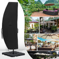 600D Patio Umbrella Parasol Cover Waterproof Outdoor Anti-Uv Protective Cover With Zipper Fits Cantilever Offset Umbrella 7.5-15