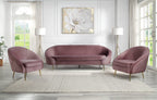 Acme Abey Velvet Upholstered Chair in Pink