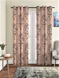 Fashion String 2 Piece Floral Blossoms Eyelet Polyester Door Semi Sheer Curtains  7 Feet, Brown