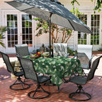 Lvtxiii Outdoor Tablecloth With Umbrella Hole And Zipper, 60 X 84 Inch Water-Repellent Patio Table Cloth, Rectangle Table Covers For Backyard Garden, Clemens Noir Blue