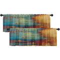 Emvency 2 Pack Valances Window Treatments, Blue and Orange Vintage Messy Rust Blackout Drapes Adjustable Curtain Valances for Wi