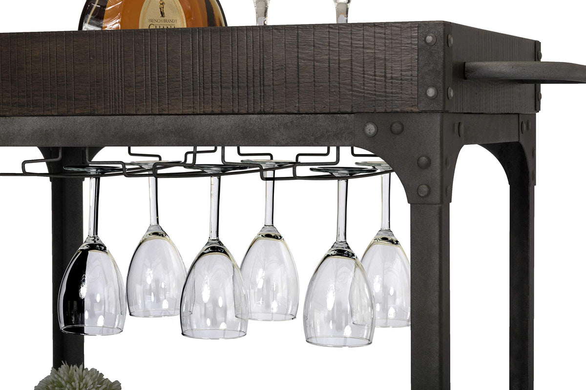 Best Quality Furniture Server Cart, Rustic Expresso