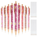 Whaline 9 Pcs Daisy Style Ballpoint Pens Sparkly Glitter Colorful Metal Retractable Writing Pens With 10 Pcs Black Ink Refills B