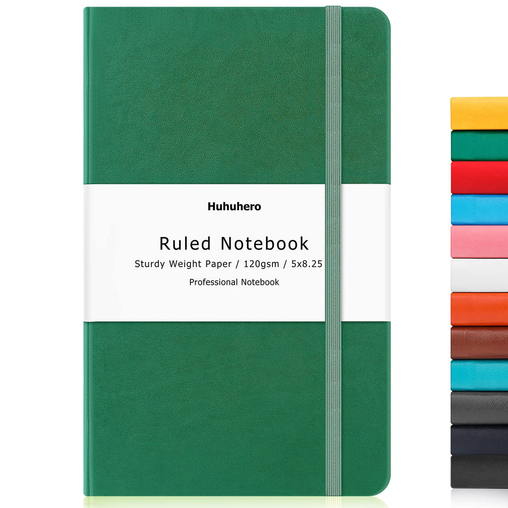Huhuhero Notebook Journal, Lined Ruled Journal, Hardcover 120Gsm Premium Thick Paper With Faux Leather Notebook For Journaling W