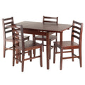 Ergode Elegant 3-Piece Shaye Dining Table Set | Solid Wood | Walnut Finish | 2 Slat Back Chairs | Contemporary Design | Easy Assembly (94358VV) (94358-VV) (94556-VV)