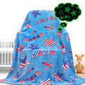 Gdindff Glow In The Dark Blanket American Flag Blanket July 4Th Decor Usa Flag Patriotic Star Stripes Independence For Men Women