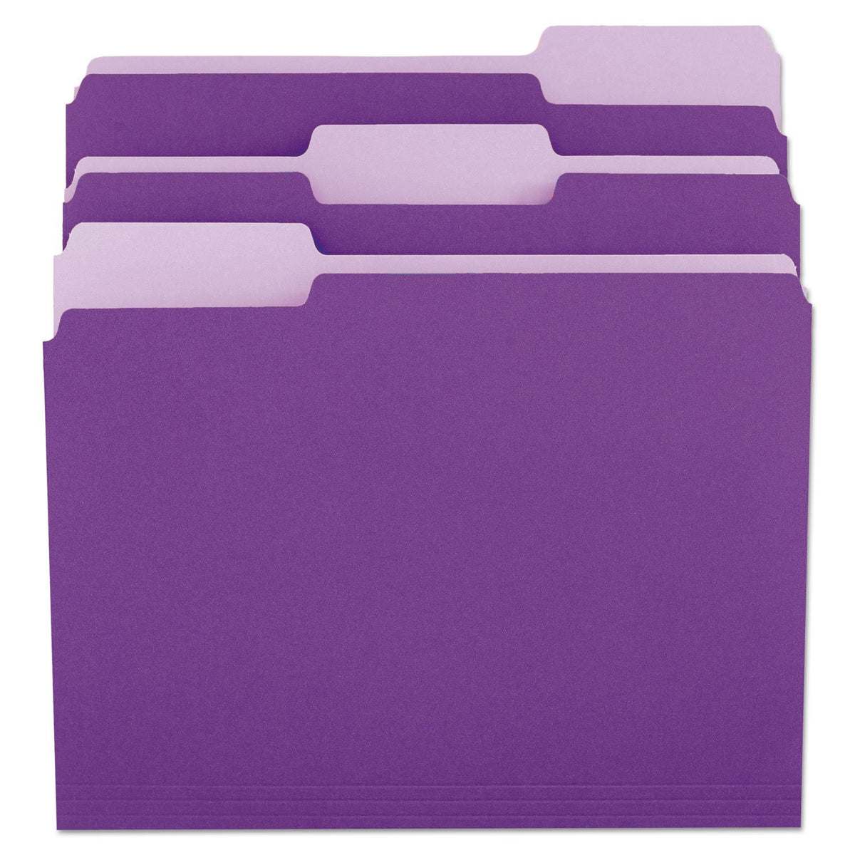 Universal One File Folders, 1/3 Cut One-Ply Top Tab, Letter, Violet/Light Violet, 100/Box