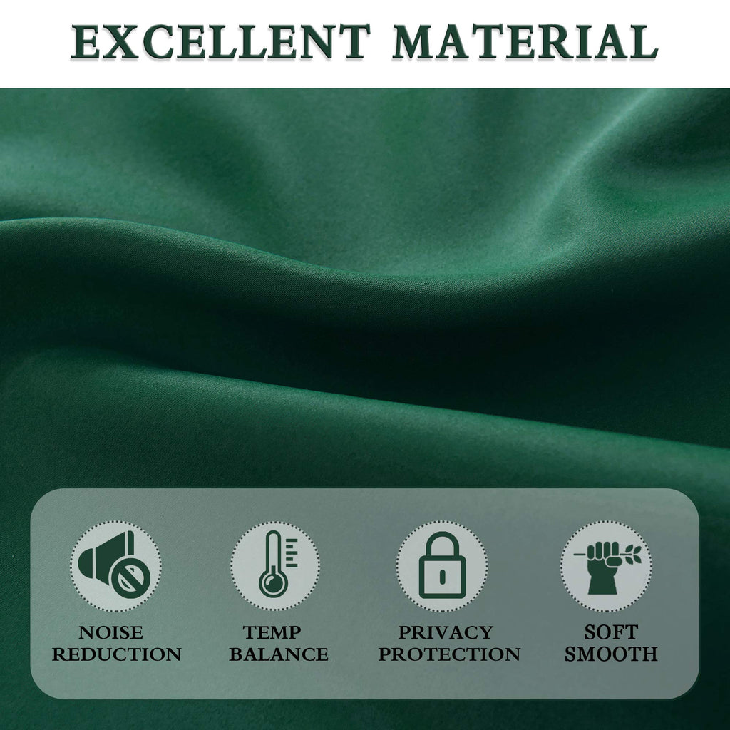 Donren 2 Panels -16 Inch Length Dark Hunter Green Blackout Valances For Windows - Bedroom Small Window Valances For Home Decorat