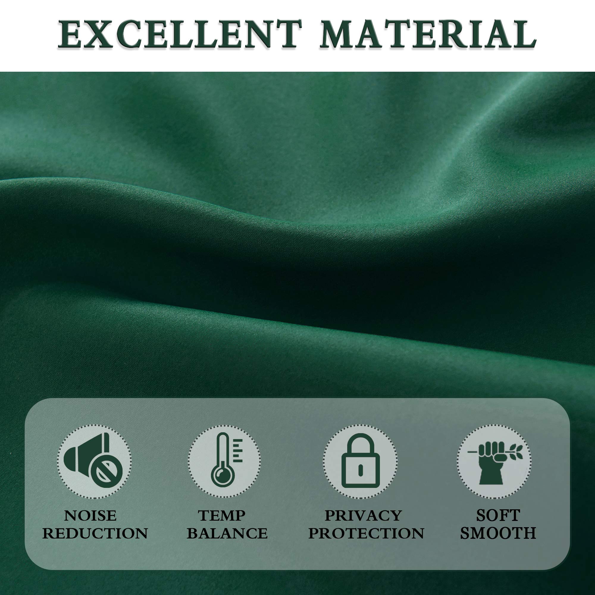 Donren 2 Panels -16 Inch Length Dark Hunter Green Blackout Valances For Windows - Bedroom Small Window Valances For Home Decorat