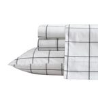 Nautica- Queen Sheet Set, Cotton Percale Bedding Set, Crisp & Cool, Lightweight & Breathable (Plot Black, Queen)