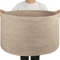 OIAHOMY 90L Blanket Basket for Living Room, Large Basket 23 x 23 x 13 with Handle, Laundry Hamper for Blankets, Pillows, Toy Sto