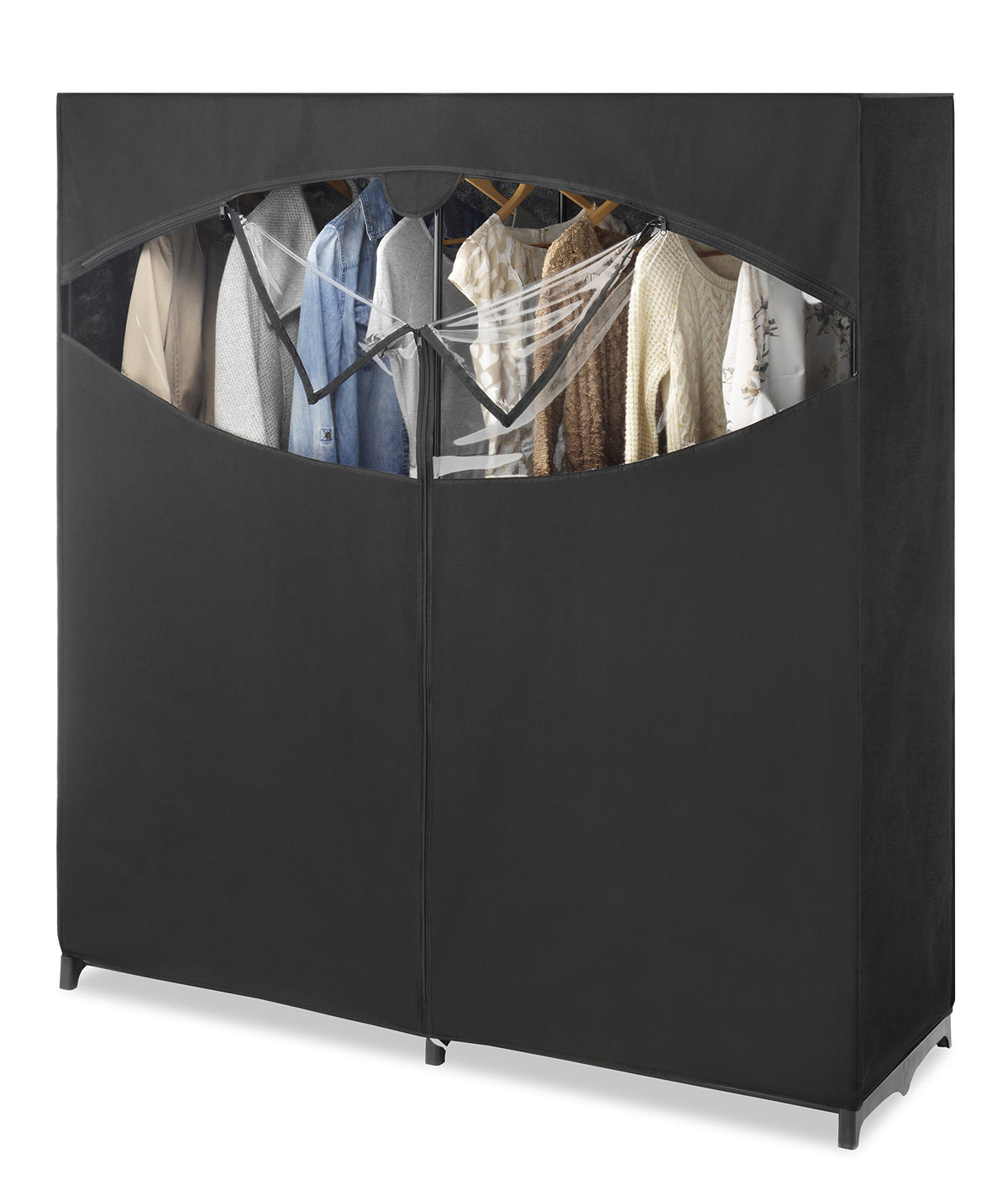 Wardrobe Clothes Storage Organizer Closet With Hanging Rack  Extra Wide  Grey Color  Notool Assembly  Extra Strong And Dura