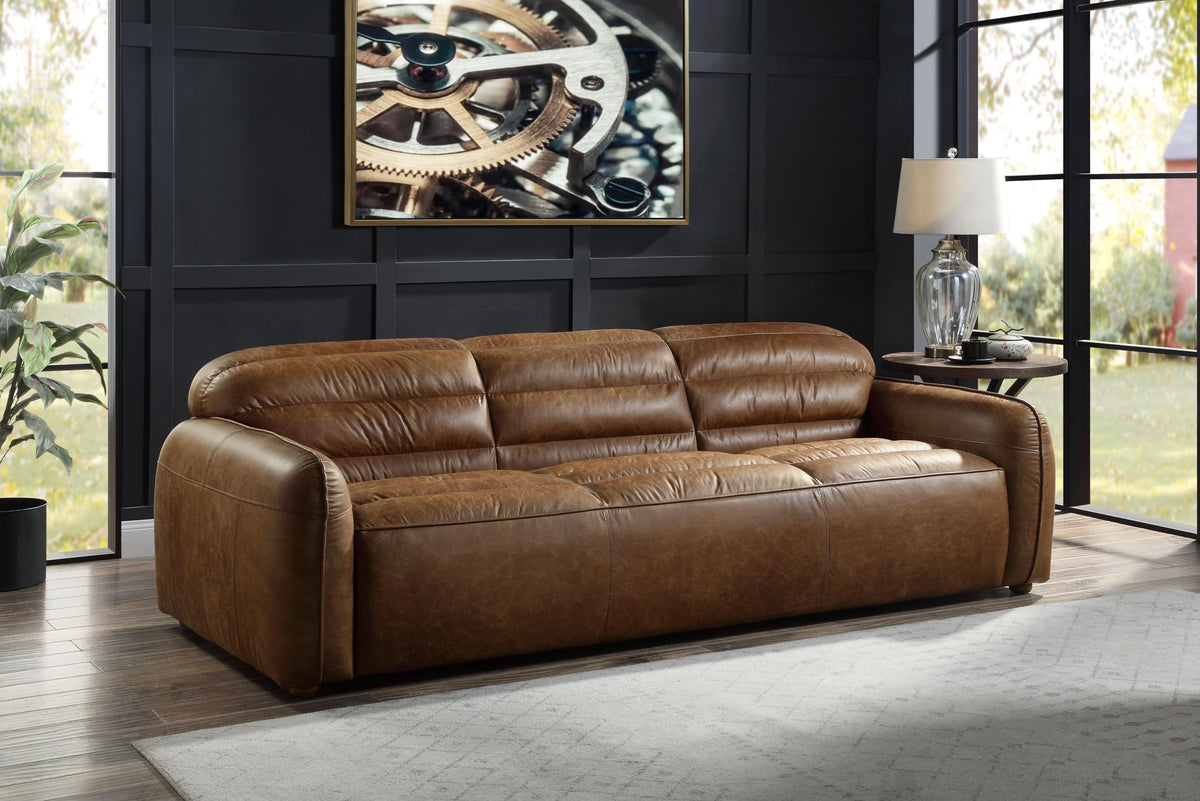 Acme Rafer Sofa in Cocoa Top Grain Leather