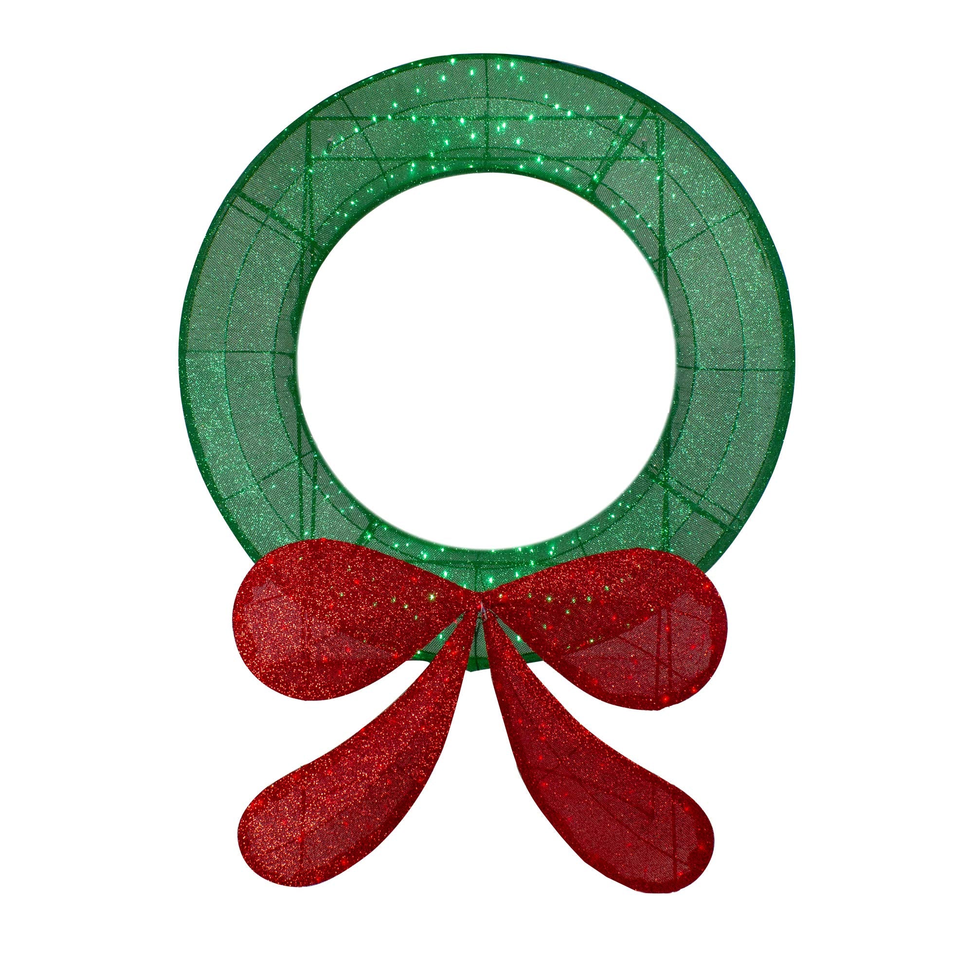 48 Commercial-Sized Lighted Tinsel Christmas Wreath Outdoor Decoration