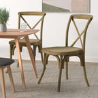 Commercial Seating Products Rustic Tinted Raw Crossback Dining Chairs, 1-Pack