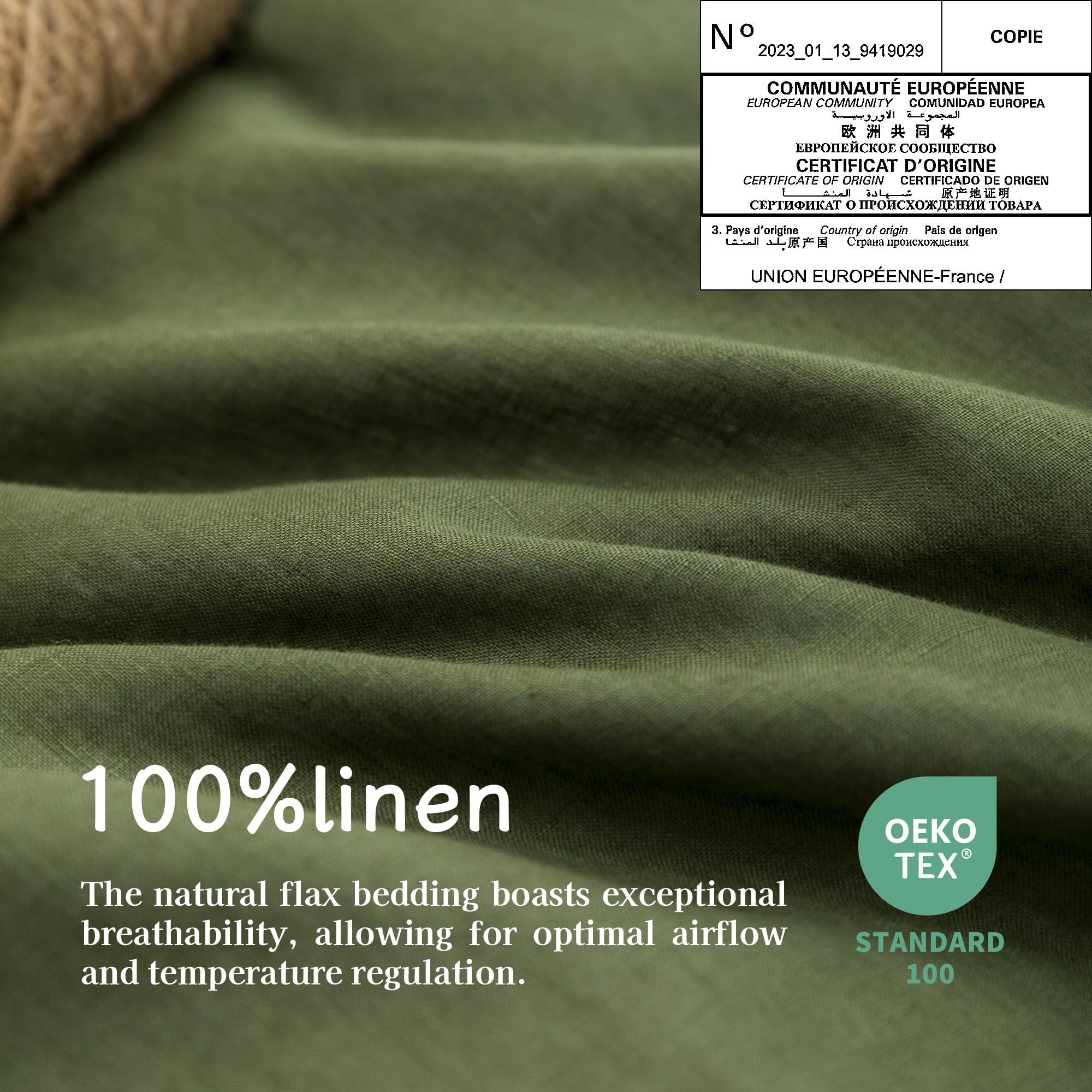 Everly Linen Twin Sheets Set, 100% Stonewashed French Linen Bed Sheets Deep Pocket Sheets, 3 Pieces (1 Flat Sheet, 1 Fitted Shee