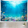 Loccor Underwater World Tapestry Large Blue Ocean Wall Hanging 105X70 Inches Under The Sea Coral Reef Wall Tapestry Tropical Fis