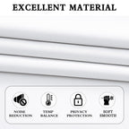 Pure White 50% Light Reducing Curtains 90 Inches Long - Room Darkening Thermal Insulated Drapes Window Treatment Curtains For Living Room Patio Door,2 Panels,W 52 X L 90 Inch