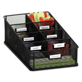 Safco 3291Bl Onyx Mesh Condiment Carton Organizer 7 Compartments Break Room, Classroom Supply Organizer Steel Metal Mesh Include