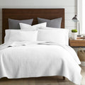 Levtex Home - Cross Stitch Bright White Quilt Set - 100% Cotton - King/Cal King Quilt (106X92In.) + 2 King Shams (36X20In.) - Re