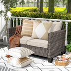 Otostar Decorative Outdoor Throw Pillow Covers 16X16 Inch Waterproof Geometry Pillow Cover Garden Cushion Case Patio Outdoor Pillows Shell For Couch Indoor Tent Park Furniture Set Of 4 (Light Coffee)