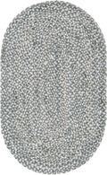 Unique Loom Braided Chindi Collection Area Rug - Layer (3 3 x 5 1 Oval, Gray/ Ivory)
