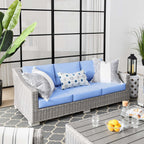 Modway Conway Outdoor Patio Wicker Rattan, Sofa, Light Gray Light Blue