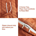 Avelom Terracotta Seersucker Duvet Cover Set King Size (104 X 90 Inches), 3 Pieces (1 Duvet Cover + 2 Pillow Cases), Ultra Soft Washed Microfiber, Textured Duvet Cover With Zipper Closure, Corner Ties