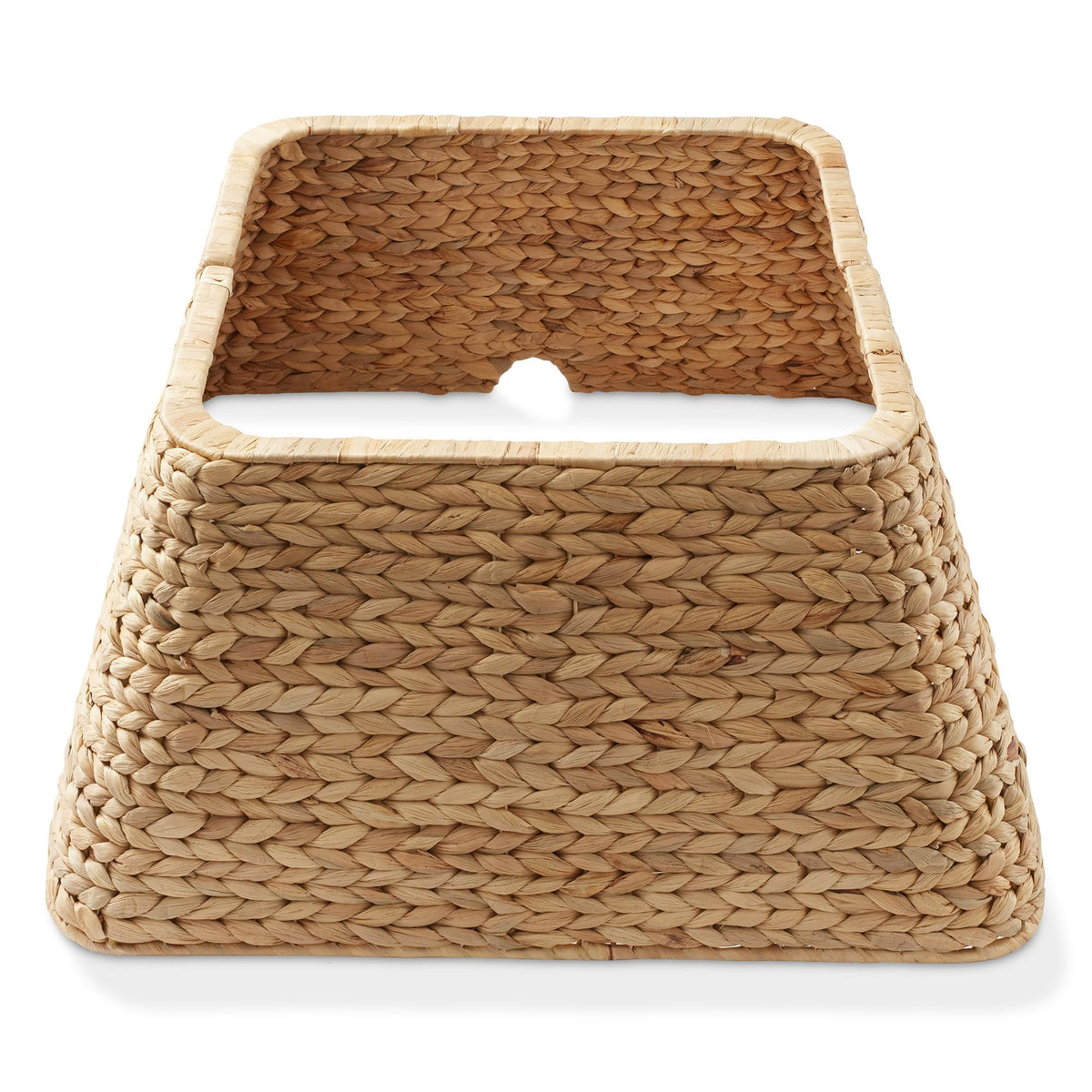 Casafield 22-Inch Christmas Tree Collar, Water Hyacinth Woven Tree Square Base Cover with Cord Cut Out, Espresso