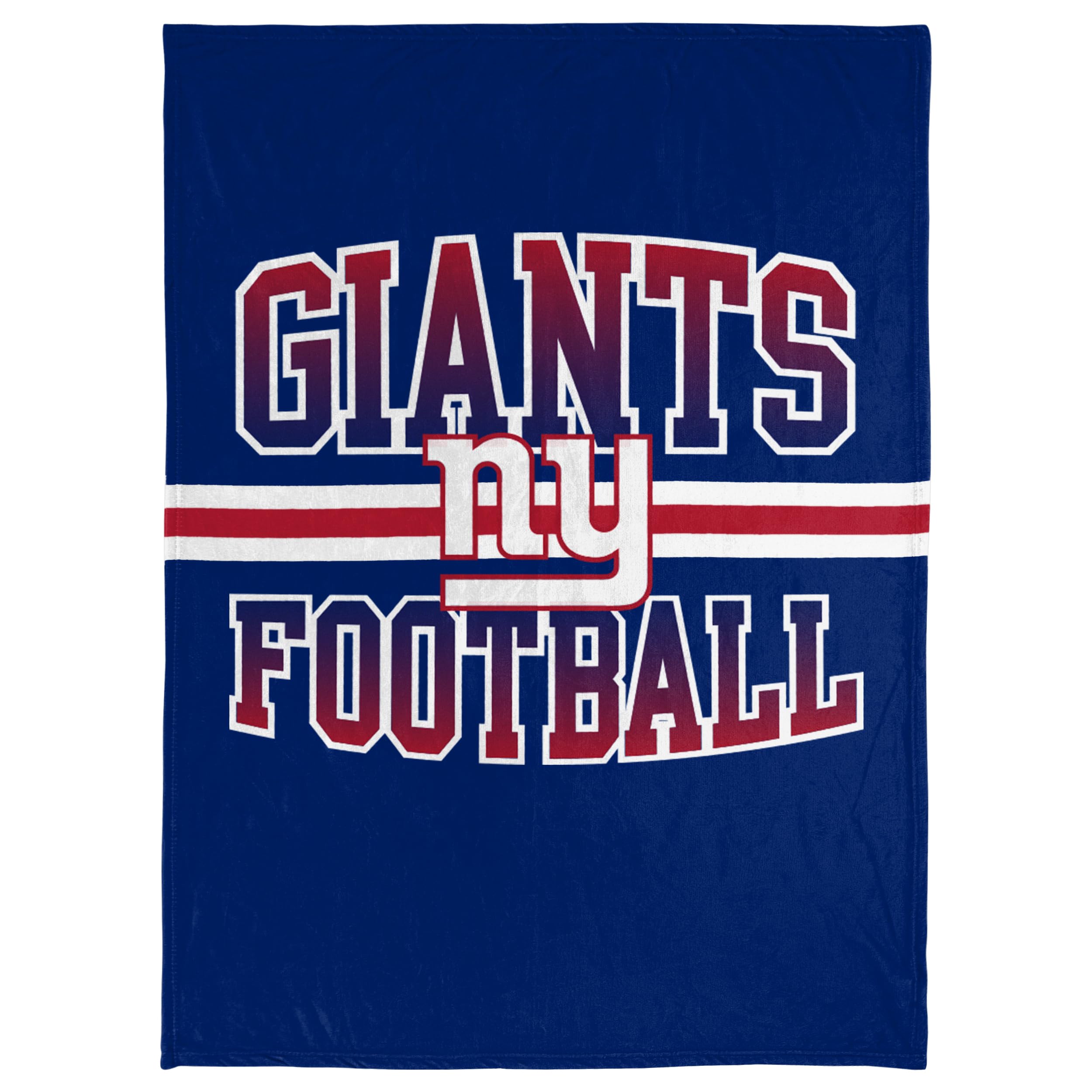 Foco Nfl Micro Raschel Plush Throw Blanket, Stripe Logo 45 X 60, New York Giants