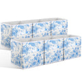 Geelin 6 Pcs Blue Floral Cube Storage Bins 11 Inch Storage Basket