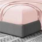 Cathay Home Twin Fitted Sheet - Double Brushed Ultra Soft - Wrinkle & Fade Resistant - 21' Extra Deep Pocket Fitted Sheet Only - Good Fit For 19'-23' Deep Mattress (Twin, Blush)