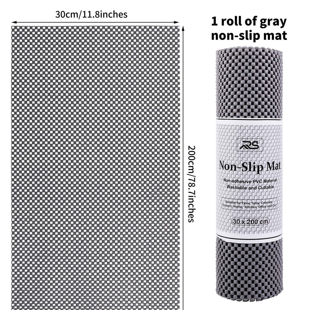 Ruisita Non-Slip Mat PVC Gray 30 x 200 cm