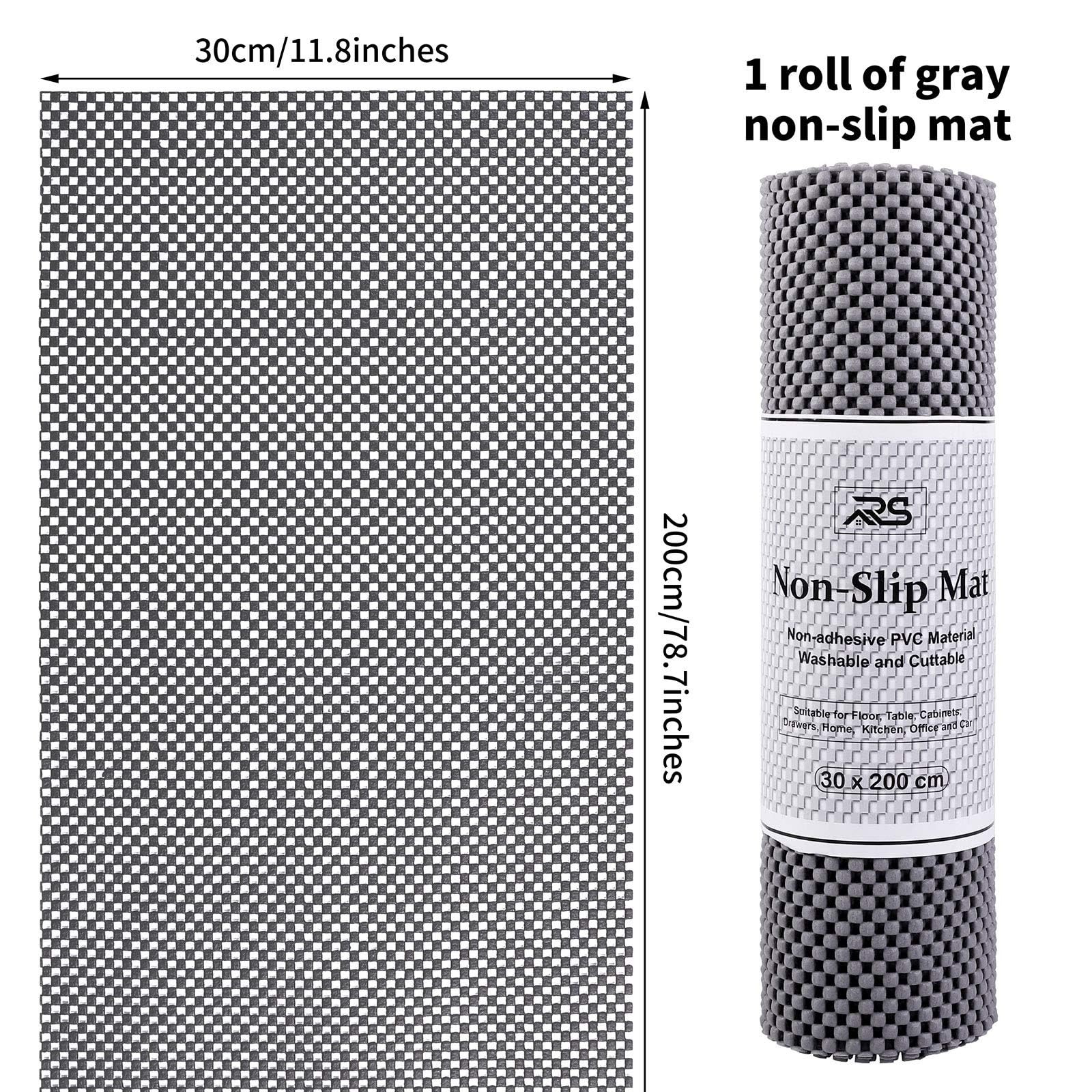 Ruisita Non-Slip Mat PVC Gray 30 x 200 cm