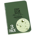 Rite In The Rain Weatherproof Mini-Stapled Notebook, 3 1/4' X 4 5/8', Green Cover, Universal Pattern, 3 Pack (No. 971Fx-M), 4.