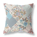 HomeRoots Gold Cream Peach Broadcloth Gold Peach Boho Floral Indoor Outdoor Throw Pillow